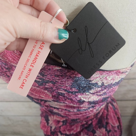 NWT Dress Forum One Shoulder Floral Print Party Cocktail Dress -‎ Size S - Picture 4 of 9